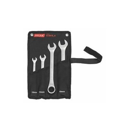 Holex Open End Wrench / Ratcheting Wrench Set, 4 Pc, 10 mm to 19 mm 614815 4